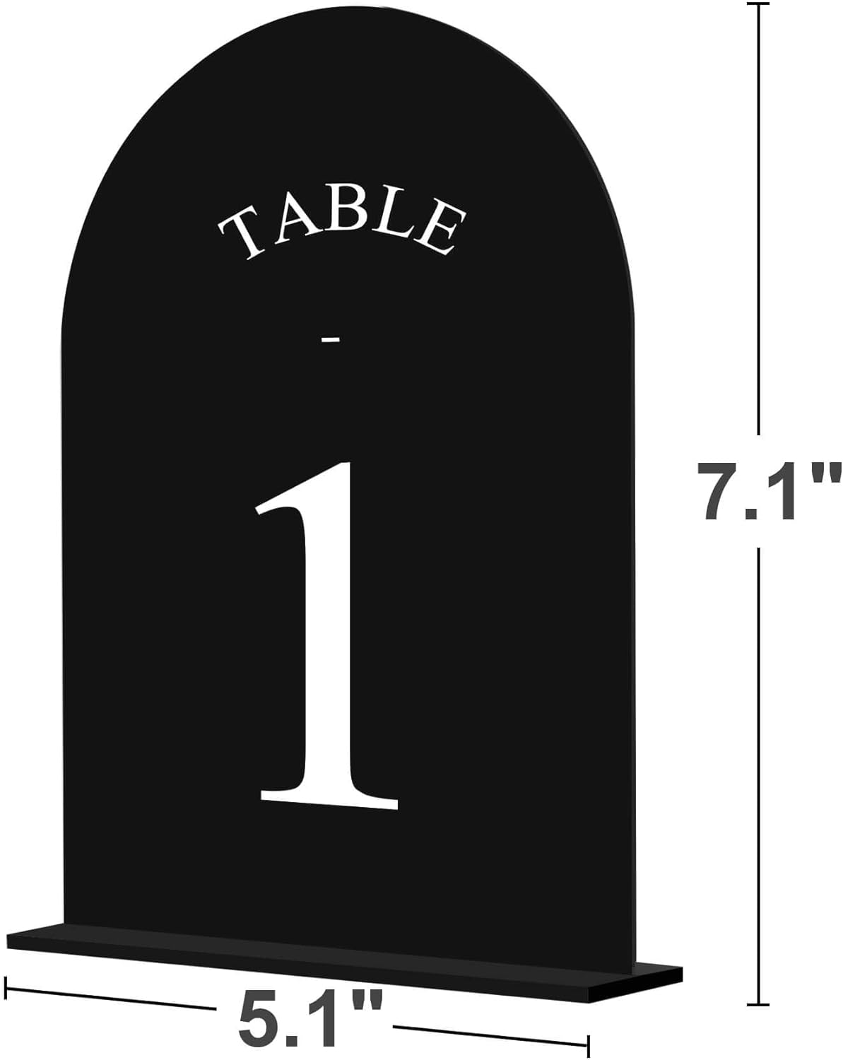 JOYIT Arch Wedding Table Numbers 1-40 with Stands – Double-Sided Printed 5" X 7" Acrylic Table Signs with Black Background White Text, Perfect Acrylic Table Numbers for Wedding Receptions, Parties, Anniversaries, and Events