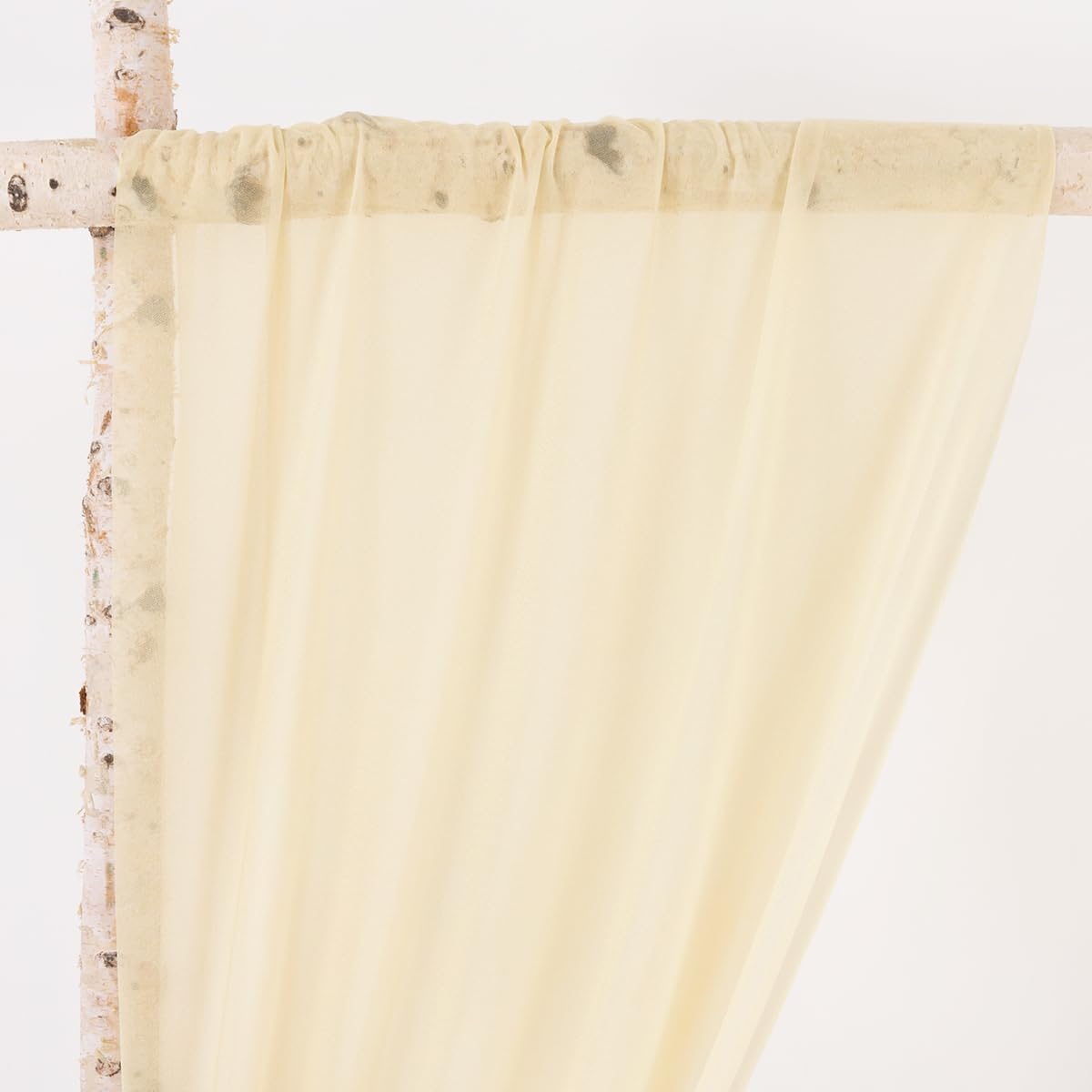 MLMW Wedding Arch Draping Fabric 1 Panel 29" x 20Ft Champagne Sheer Wedding Arch Backdrop Drapes Outdoor Curtain for Ceremony Party Background Ceiling Decor