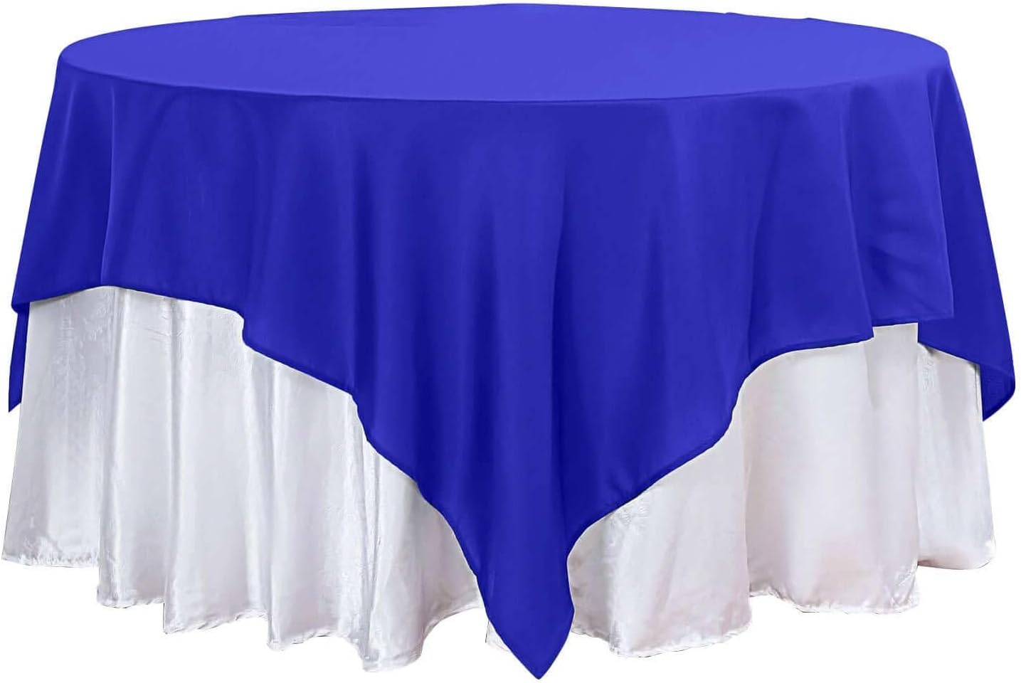 Efavormart 90" Royal Blue Wholesale Linens Polyester Square Linen Tablecloth for Kitchen Dining Catering Wedding Birthday Events