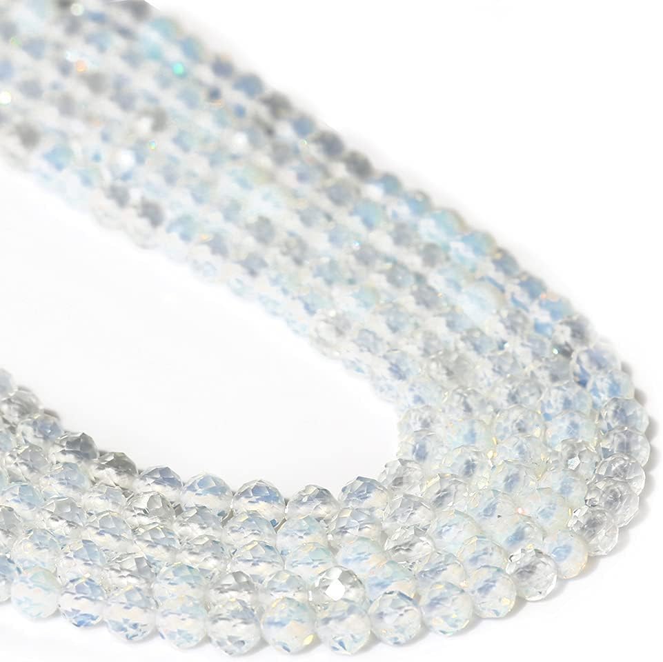 Song Xi 90pcs 4mm Natural Opal Gemstone Beads Faceted Round Loose Stone Beads for Jewelry Making