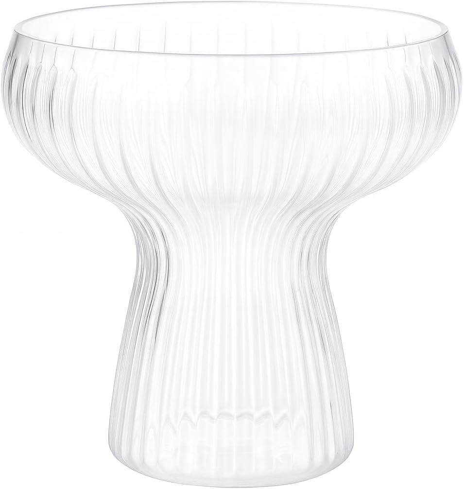 Lunara Clear Plastic Margarita Glasses, 11 oz, Set of 40, Disposable Party Cups for Cocktails (Clear Ripple Ribbed)