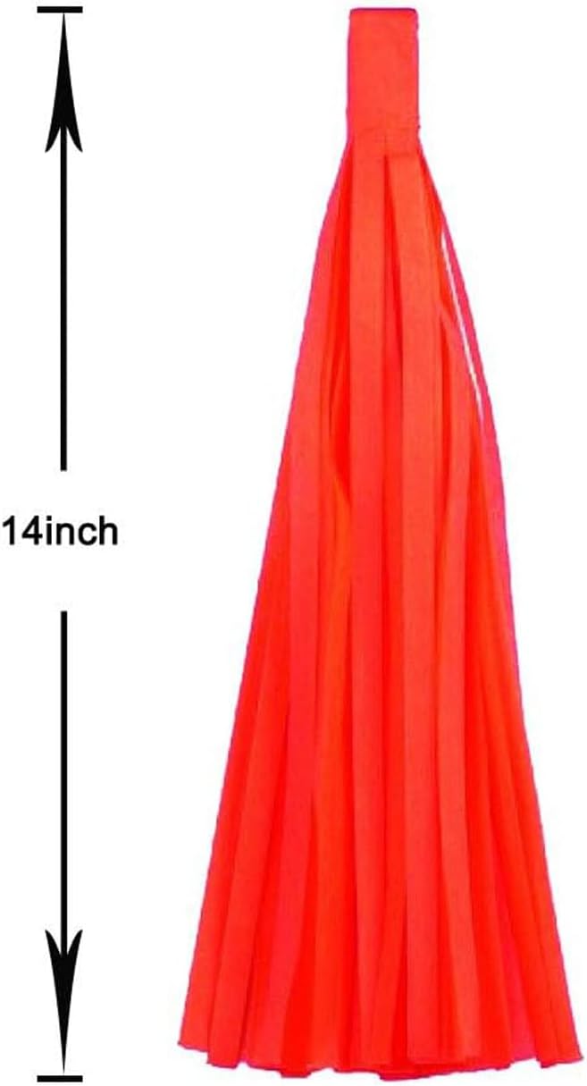 Orange and Blue Tassel Garland Banner Paper Tassels for Party Decorations,Pack of 20