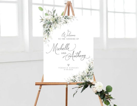 Greenery Wedding Signs, Wedding Welcome Sign, Wedding Signs, Greenery Wedding Welcome Sign, Greenery Wedding Decorations, Greenery Wedding
