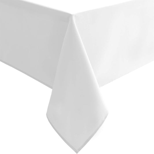 Hiasan White Tablecloth for Rectangle Tables - Waterproof Washable Polyester Fabric Table Cloth for Buffect Dining Birthday Party Wedding, 54 x 108 Inch