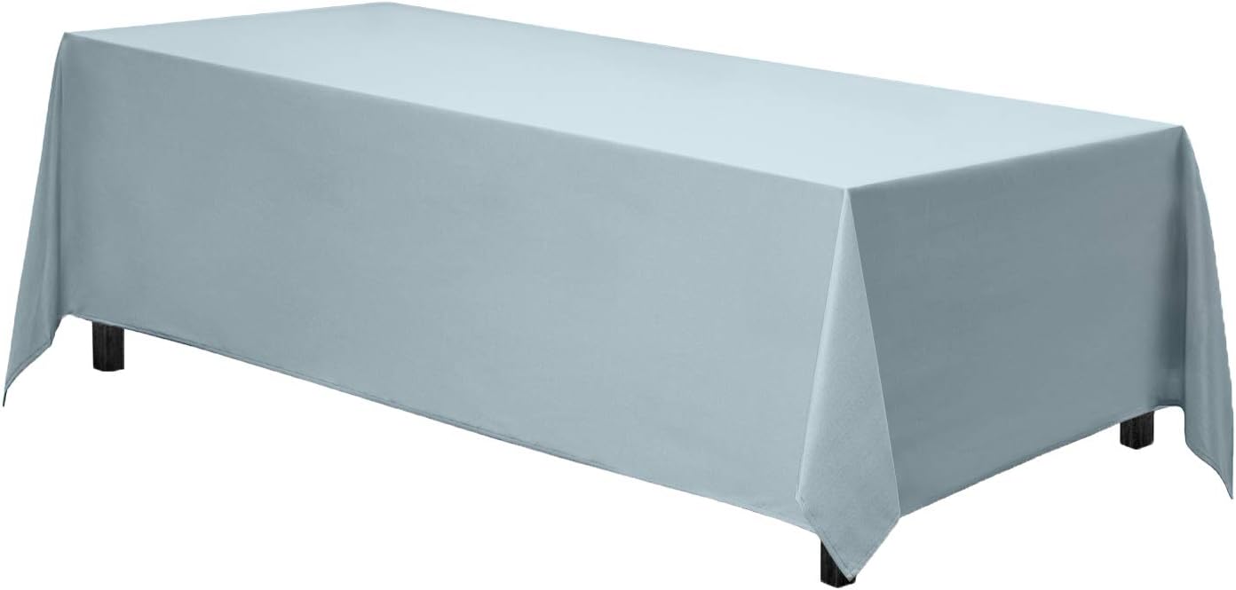 Gee Di Moda Rectangle Tablecloth - 70 x 120 Inch Baby Blue Table Cloth for 6 or 8 Foot Rectangle Table - Heavy Duty Washable Fabric - for Buffet Table, Holiday Party, Dinner, Wedding & Baby Shower