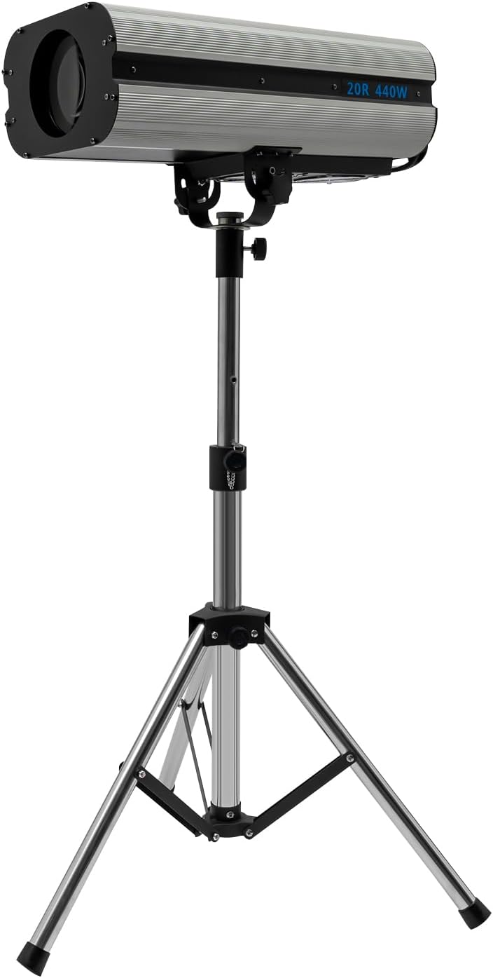 Follow Spotlight for Stage, 440W LED Spot Light DJ Lighting with Control Panel & Adjustable Stand, Disco Ball Light for Party Theater Wedding Show, 6 Colors, 328.08-393.7ft