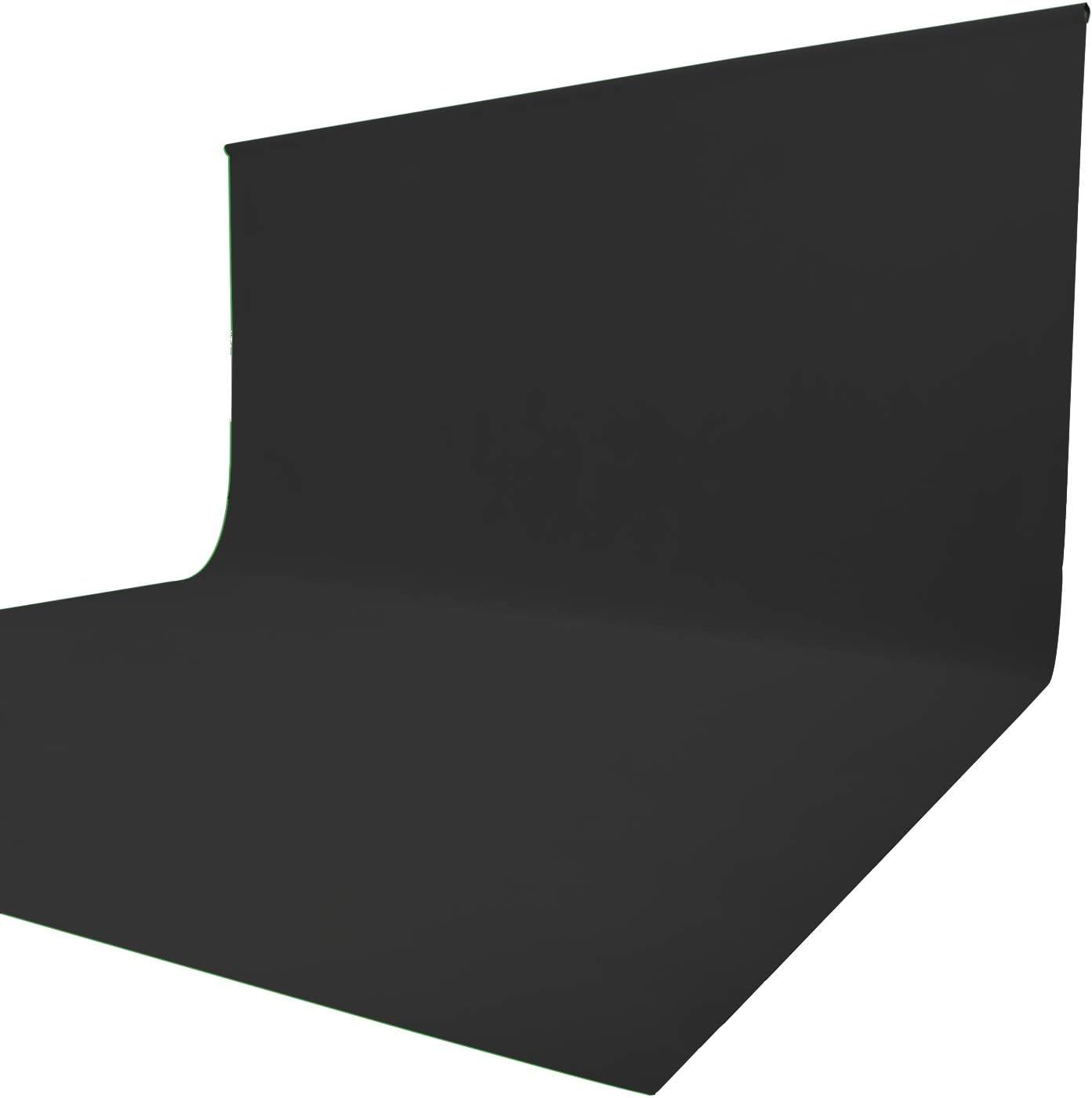 ISSUNTEX 10X12 ft Background Muslin Backdrop, Photo Studio, Collapsible High Density Screen for Video Photography and Television-Black