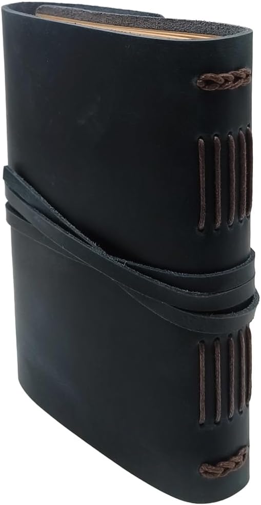 Blue Notebook Journal - Genuine Leather Journals for Writing Small Size Diary 5.5x7.5 Inch, Notepad For Man and Women, Gifts,Work,Travel Dark Blue