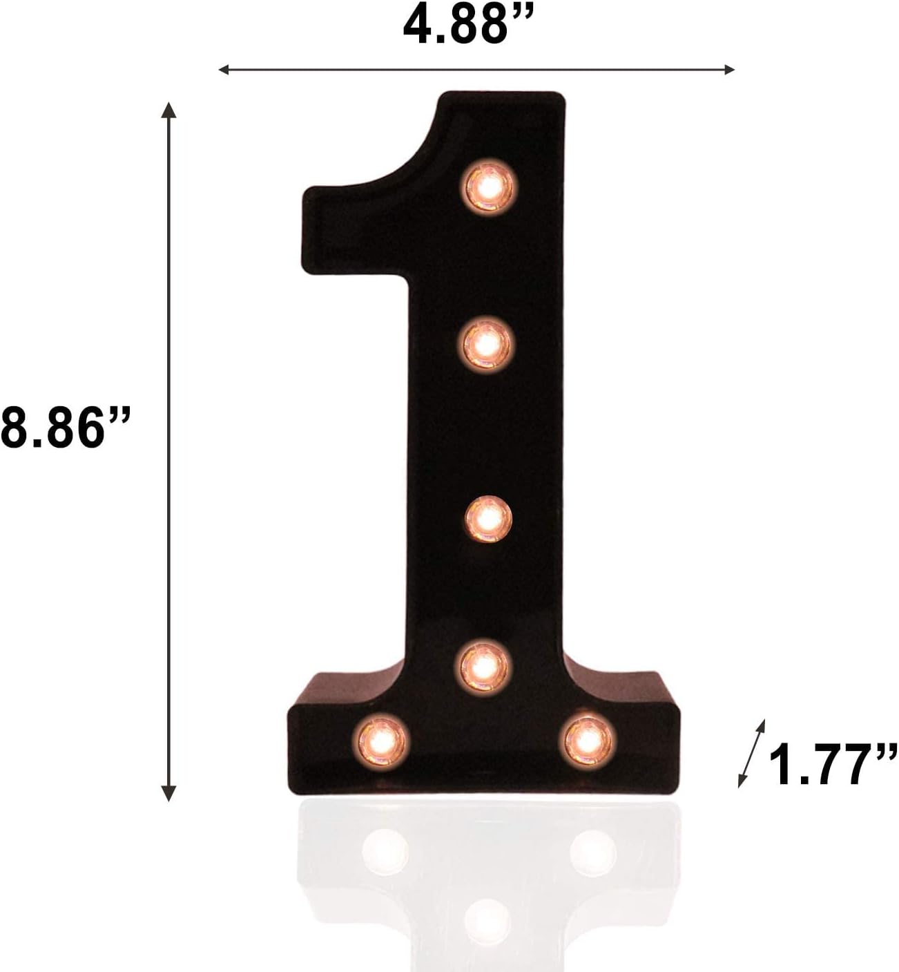 OYCBUZO Light Up Black Alphabet Marquee Number Sign LED Marquee Number Lights Sign for Night Light Home Bar Christmas Lamp Birthday Party Wedding Decoration 1