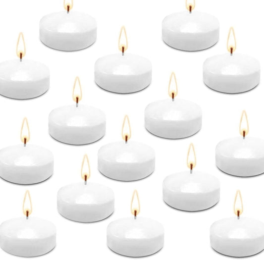 Floating Candles Set of 50, Unscented Dripless Wax Candles for Wedding, Pool Party, Home Decor Holiday & Dinner Centerpieces（2 Inch White）