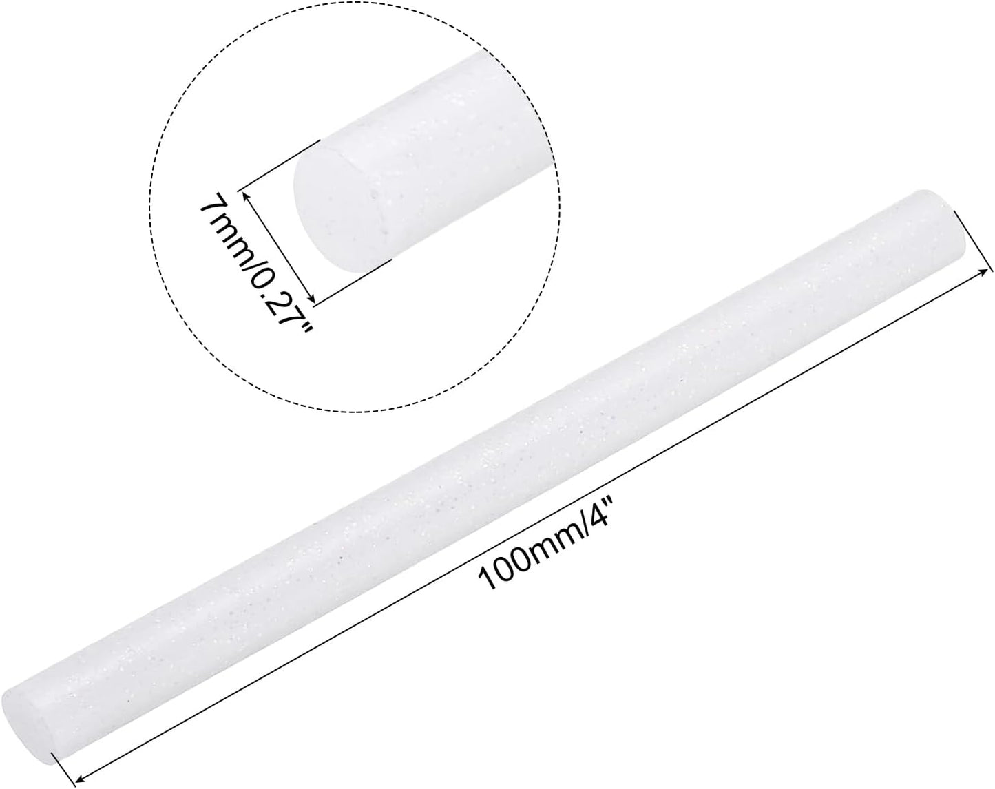 uxcell 20pcs Hot Glue Sticks for Glue Gun 7mm/0.28-inch x 4-inch Mini Hot Melt Adhesive Glue Stick Glitter White