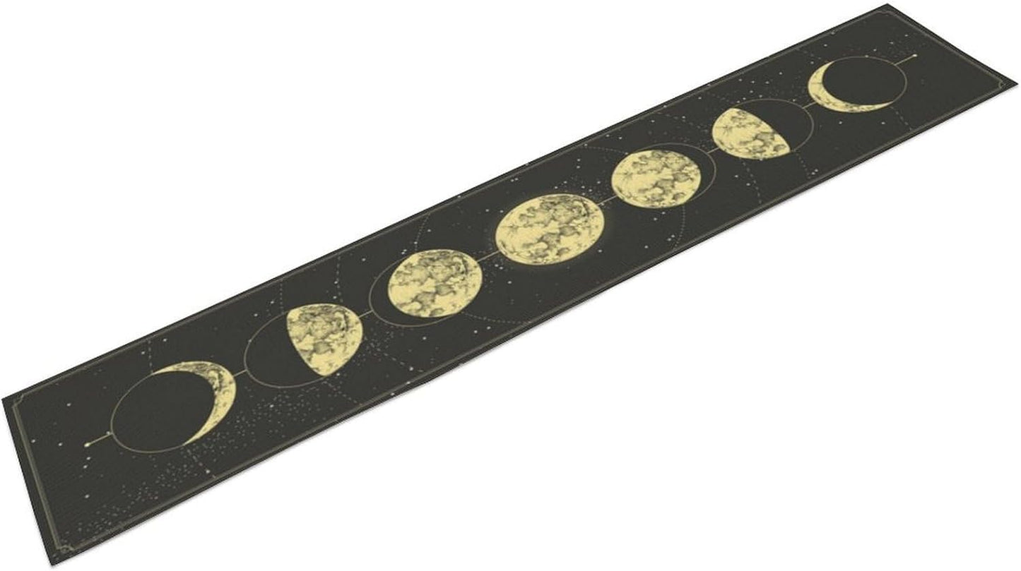 Sun Moon Table Runner, Mysterious Universe Milky Way Interstellar Space Western Traditional Elements able Runner for Party Living Room Home Kitchen Dinner Table Runner 13x120 Inch