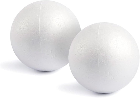 Juvale Styrofoam Balls - 6-Inch, White, Pack of 2 - Smooth Foam Spheres for Crafts & Painting - Foam Craft Balls & DIY Project Supplies