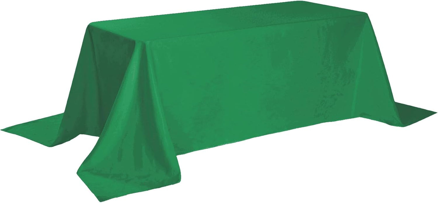 Rectangle Tablecloth 90x156 inch Washable Polyester Fabric Table Cloth for Wedding Party Dining Banquet Decoration（90x156, Emerald）