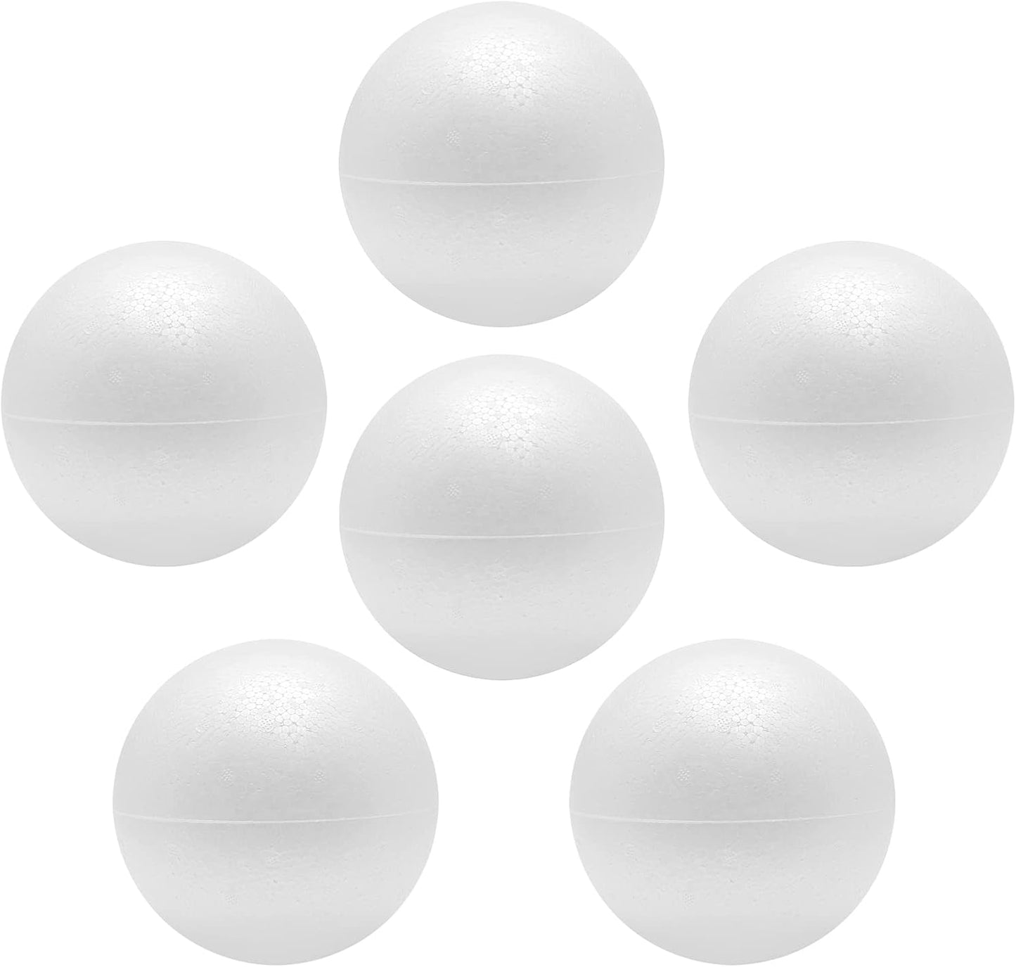 FFchuanhe Craft Foam Balls 6 Inch 6 Pcs Polystyrene Foam Balls Smooth Round Ball, for Arts and Crafts Supplies School Project Wedding Party Decorations, White