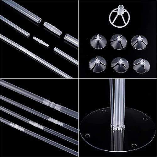 10 Sets Balloon Stand Kit, Reusable Clear Balloon Stands for Table, Balloon Centerpieces for Tables Suitable for Birthday Decorations Party Wedding Graduation Decorations