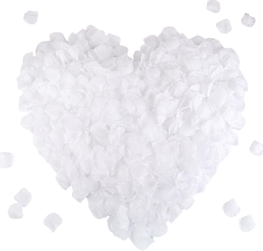 CODE FLORIST 1100 PCS White Silk Rose Petals for Valentine's Day,Romantic Night,Wedding,Proposal Anniversary Flower Decorations(Separated,Scented)