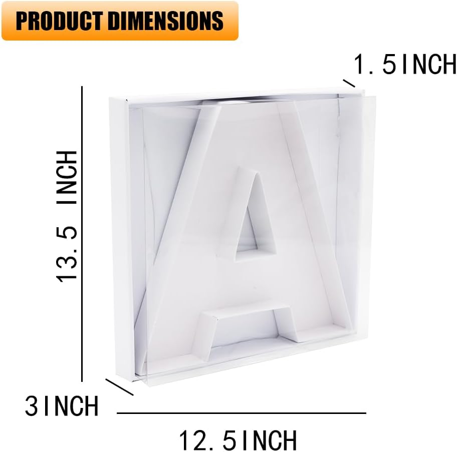 12" Fillable Cardboard Letter Charcuterie Gift Cupcake Box With Cover Sweets Packaging (A)