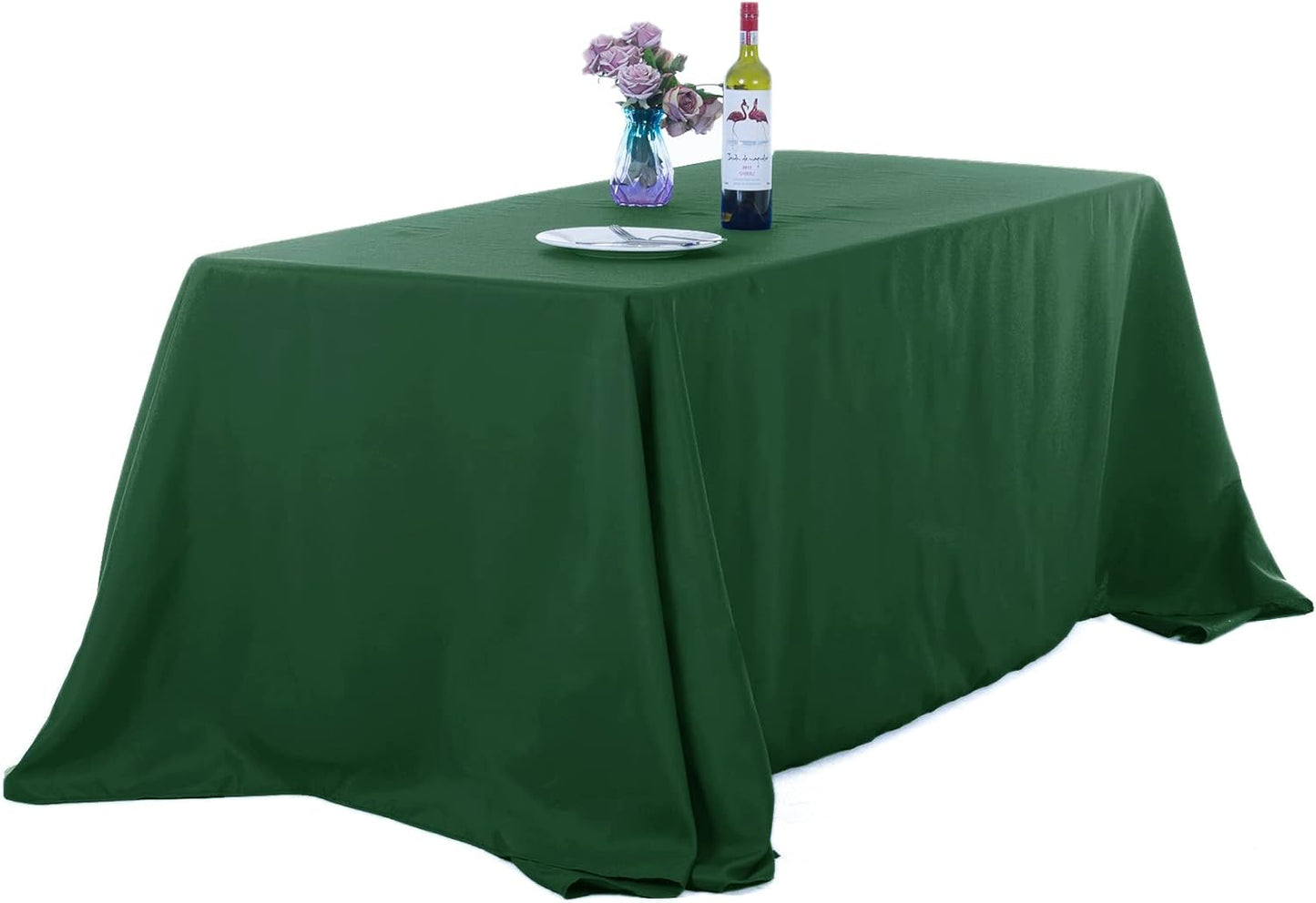 Ascoza 2pack 90x156 Inch Hunter Rectangular Tablecloth 6 Feet Table Cloth in Polyester Fabric for Wedding/Banquet/Restaurant/Parties