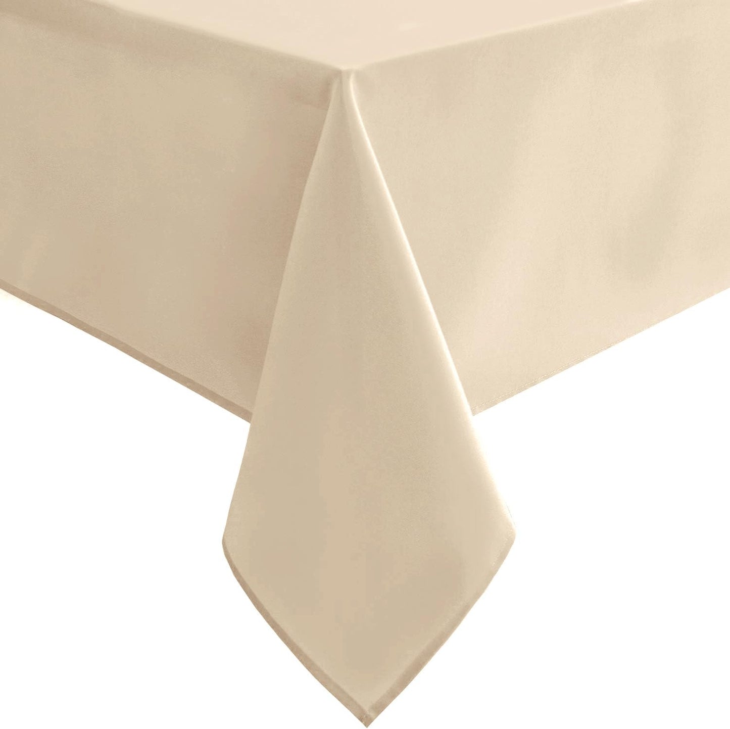 Hiasan Square Tablecloth - Waterproof and Spillproof Washable Fabric Table Cloth for Dining Room Kitchen, Beige, 60 x 60 Inch