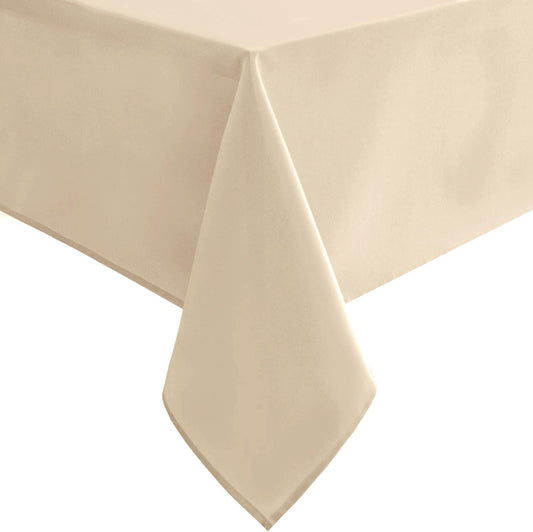 Hiasan Rectangle Tablecloth - Waterproof and Spillproof Washable Fabric Table Cloth for Dining Room Kitchen and Outdoor Use, Beige, 60 x 84 Inch