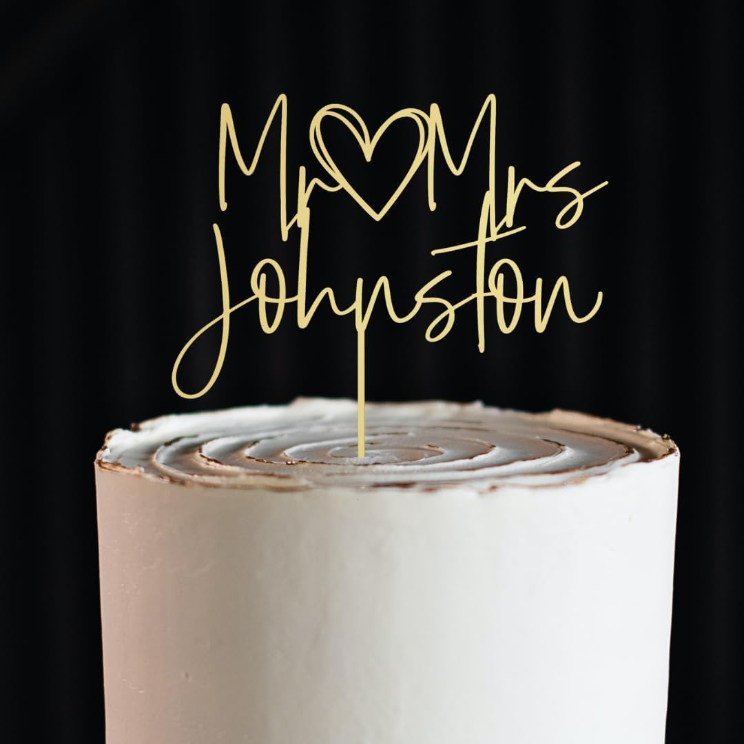 Wedding Cake Toppers, Wedding Cake Toppers Bride and Groom, Custom Cake Topper, Customize Your Own Anniversary Mr and Mrs Cake Topper (Design 4)