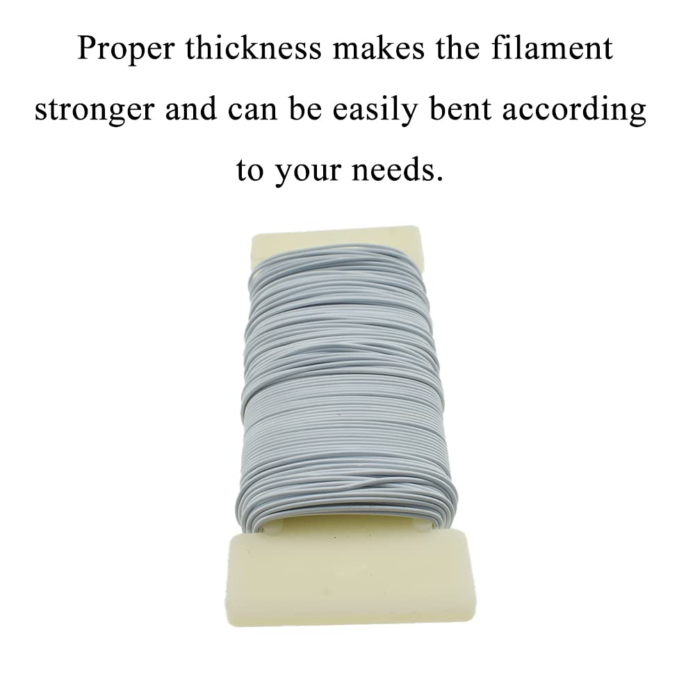 HAHIYO 22Gauge White 1Roll Total 38Yards(115Feet) Metal Floral Wire Flexible Paddle Wire Florist Wire Garden Wire for Crafts Christmas Wreaths Tree Flower Arrangement Bouquet Wrapping Wedding DIY