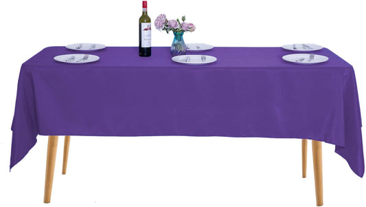 Ascoza 2pack 60x120 Inch Purple Rectangular Tablecloth 6 Feet Table Cloth in Polyester Fabric for Wedding/Banquet/Restaurant/Parties