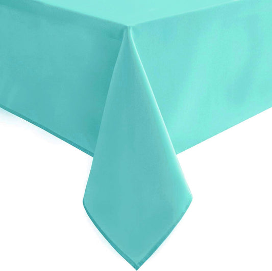 Hiasan Rectangle Tablecloth - Waterproof Washable Fabric Table Cloth for Dining & Party,54 x 120 Length, Light Blue