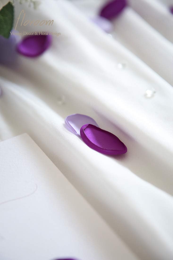 Floroom 300pcs Rose Petals Purple Lilac Fake Faux Silk Flower Petals for Wedding Flower Girl Basket Aisle Scatter Dinner Table Centerpieces Party Confetti Bridal Shower Romantic Night Decoration