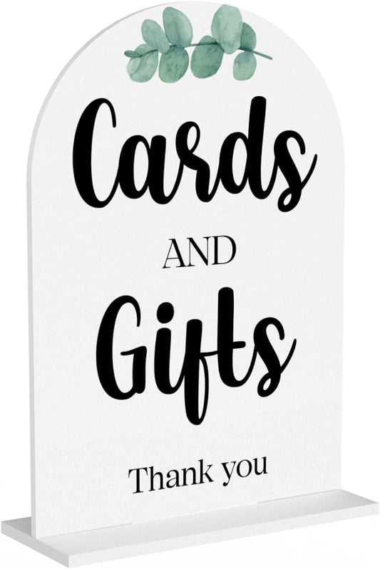 Cards and Gifts Sign for Wedding, Wedding Engagement Bridal Shower Baby Shower Decor for Reception Reception Party, Weddings Table White Acrylic Sign