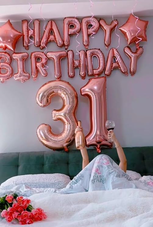 40 Inch Rose Gold 3 Large Number Balloon, 3 13 23 30 33 36 Rose Gold Birthday Party Decorations, Number Three Foil Balloons for Anniversary Party Graduations Celebration Supplies