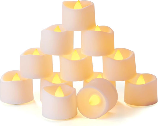 Homemory Timer Tea Lights Candles Battery Operated, 6H Timer Built-in, Auto On Daily, Flameless LED Tealight Votives for Table Centerpieces, Lantern, Holiday Decor, Warm Lamp, No Remote, 12-Pack