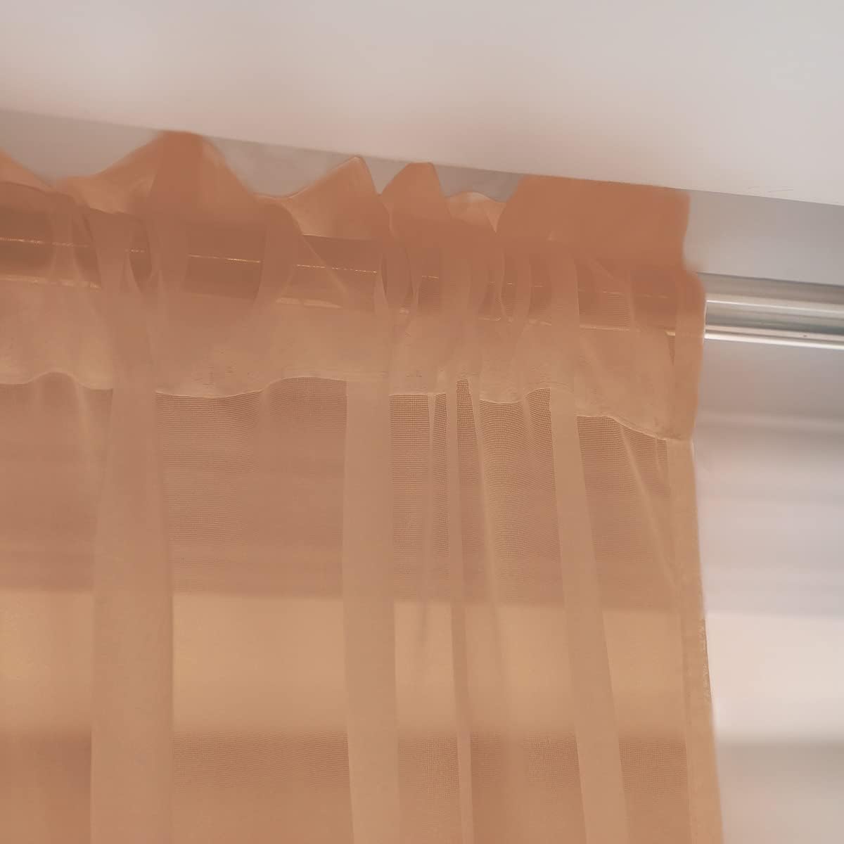 Window Brown Sheer Curtains 60 Inches Width 120 Inches Long 2 Panels Sheer Curtain Clear Curtains Basic Rod Pocket Panel for Home Living Room Bedroom Kids Room Yard Patio Parlor Sliding