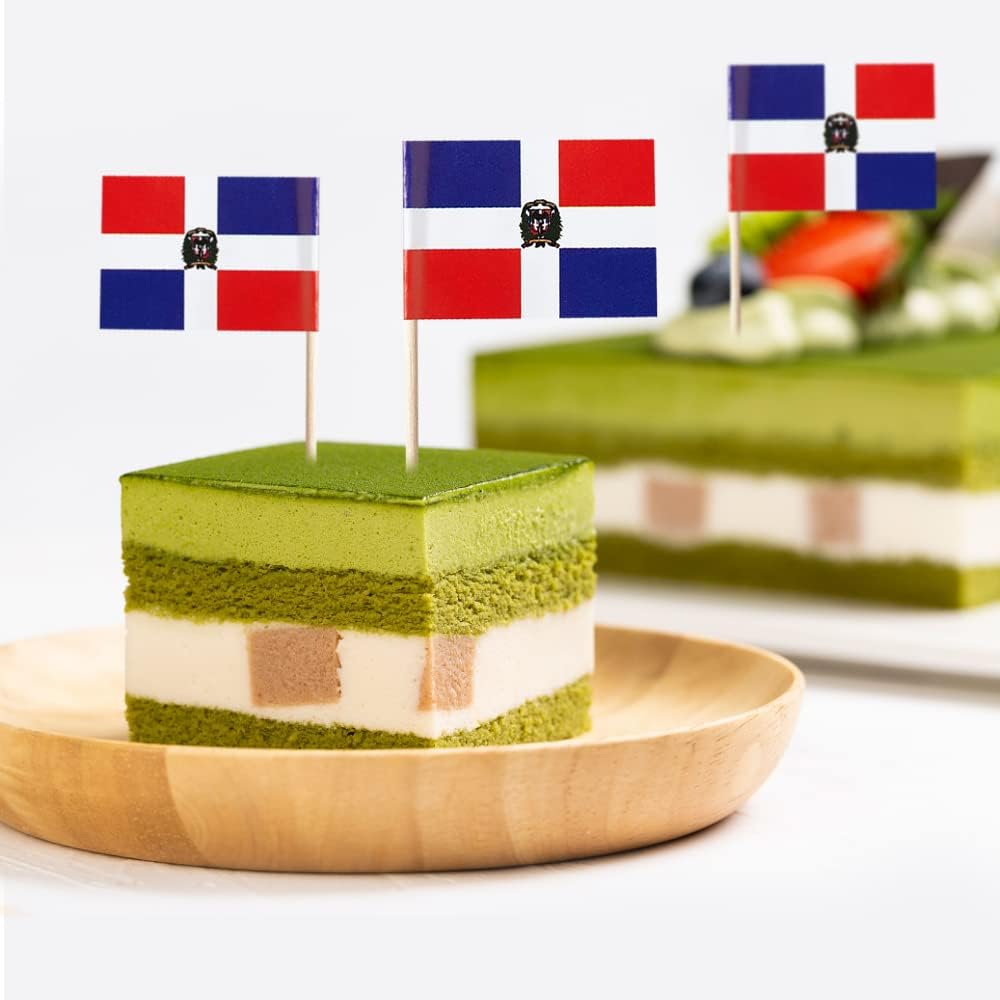 Dominica Flag Dominican Republic Flag, Small Mini Dominican Republic Toothpick Flags for Food, Cupcakes, Cocktails, Appetizers, Bar Party Decorations