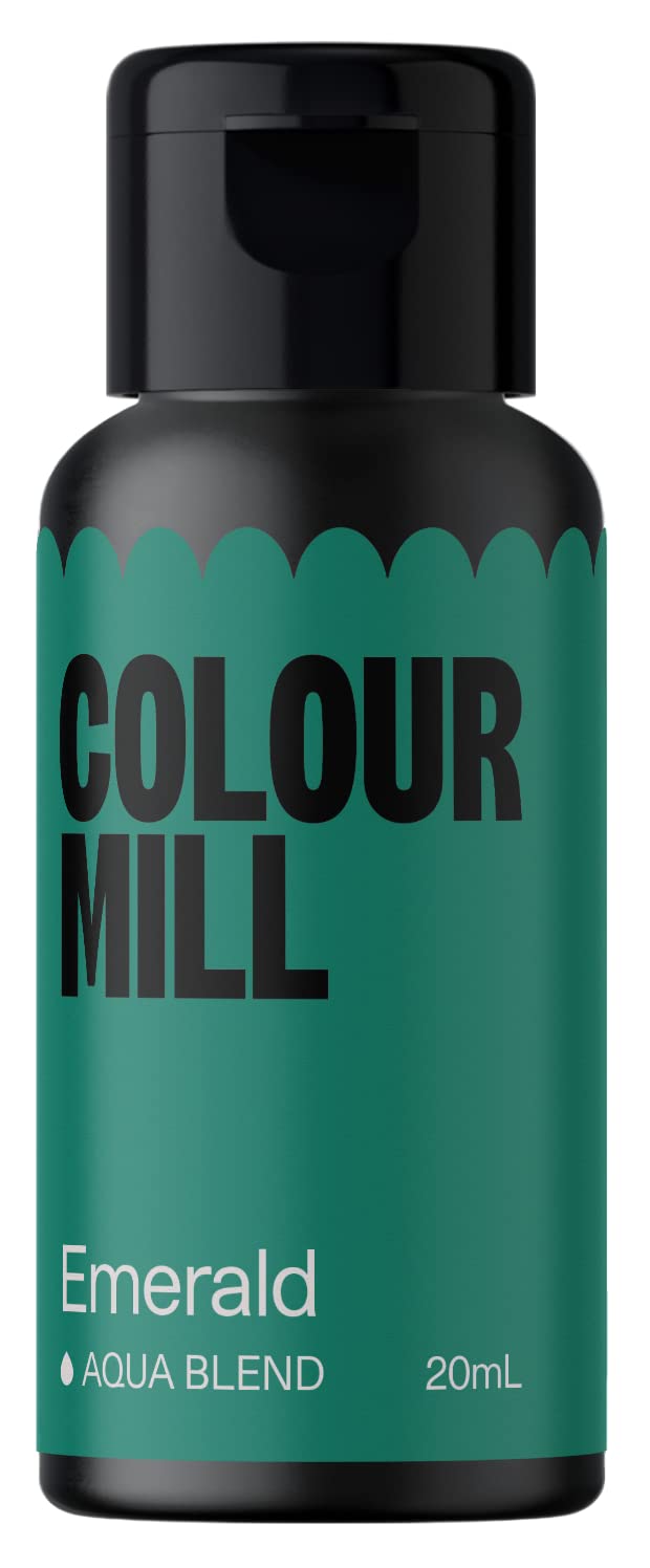 Colour Mill Aqua Blend Water-Based Food Coloring, 20 Milliliters Emerald