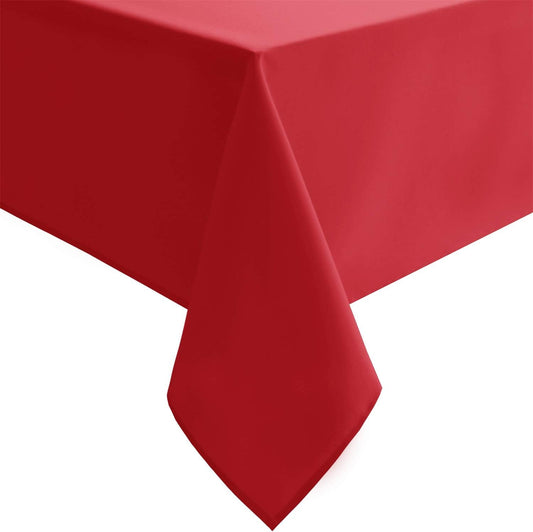 Hiasan Red Tablecloth Rectangle - Wrinkle Resistant and Waterproof Dining Room Washable Christmas Table Cloth, Polyester, 70 x 90 Inch