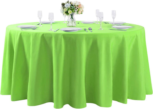Cupuamon 108 inch Round Tablecloth Washable Polyester Table Cloth Decorative Table Cover for Wedding Party Dining Banquet（108 inch,Apple Green）