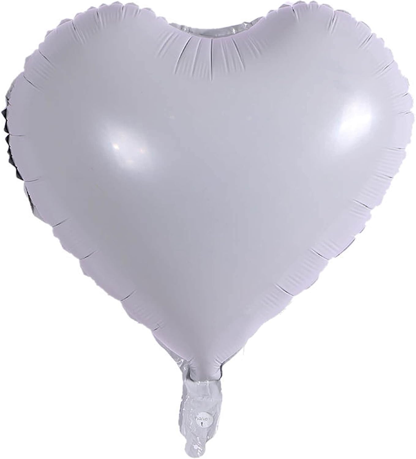 10Pcs Grey White Foil Heart Shaped Balloons 18 Inch Mylar for Baby Shower, Wedding, Valentine Decorations - Love Party Decor