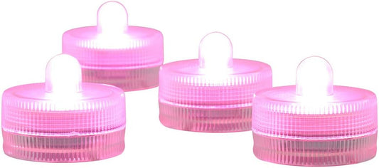KITOSUN Submersible LED Lights cr2032 Battery Powered Underwater Waterproof LED Tea Light Candles for Events Wedding Centerpieces Vase Floral Xmas Holidays Home Decor Lighting(Pack of 12) (Pink)