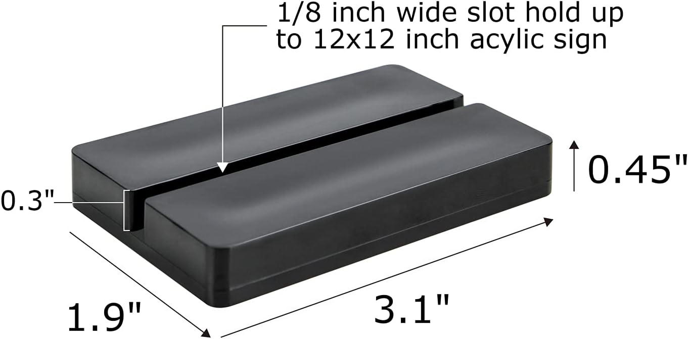 Acrylic Sign Stand | Wedding Sign Holdes, Acrylic Sign Stand with Card Slot, Used for Desktop/Menu Display, 20 Count (Black)