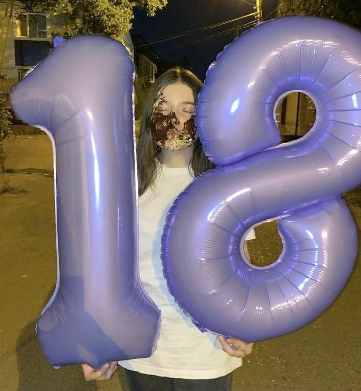 Lilac Number 1 Balloon 40 inch, Number 1 Birthday Balloons for Boy Girl, Lavender Foil One Balloon for 1st 10 11 12 16 18 Birthday Party, Anniversary Celebration Numbers Decorations