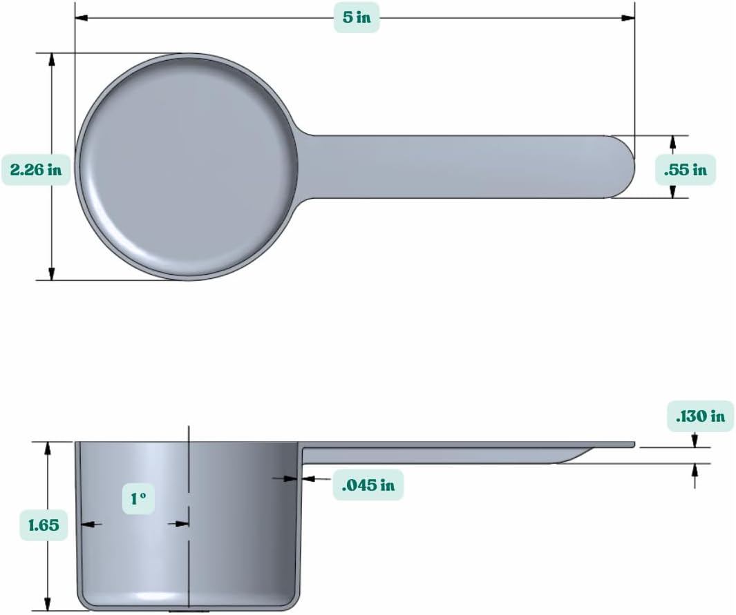 94 mL (94 CC | 3.18 Oz.) Long Handle Scoop for Measuring Coffee, Pet Food, Grains, Protein, Spices and Other Dry Goods (Pack of 10)