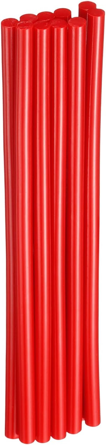 HARFINGTON 10pcs Hot Glue Sticks 0.28" Dia x 7.87" Long EVA Mini Hot Melt Adhesive Glue Stick for Hot Melt Gun Wood Plastic Glass Flowers Fabrics Foam, Red