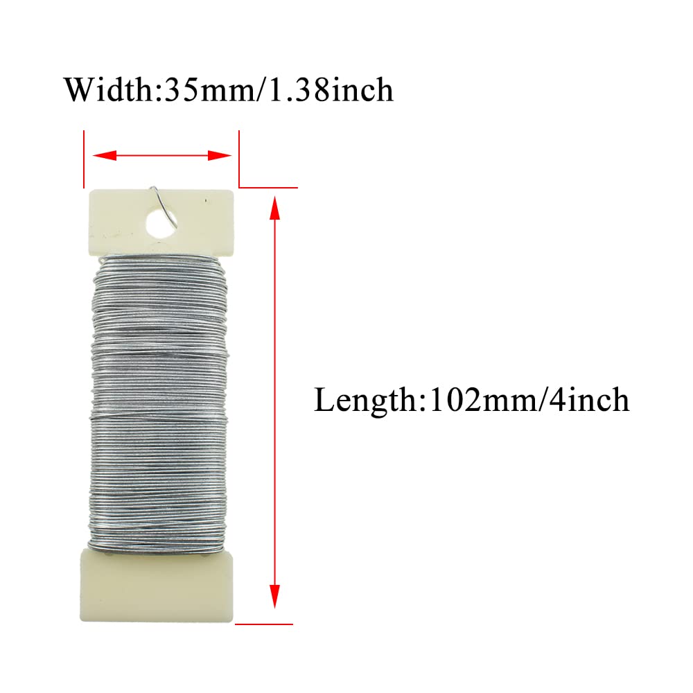 HAHIYO 22Gauge Silver Flexible Metal Floral Wire - 3 Rolls Total 115 Yards (345 Feet) for Crafts, Christmas Wreaths, Tree, Flower Arrangement, Bouquet Wrapping, Wedding DIY
