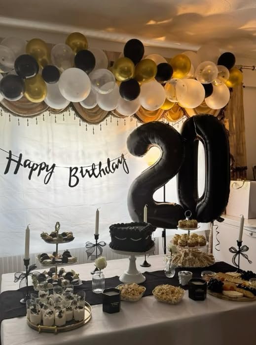 Black 40 Inch 0 Number Balloons, Balloon Decorations for 10 20 30 40 50 60 70 80 90 100 Birthday, Foil Giant Birthday Graduations Anniversary Party