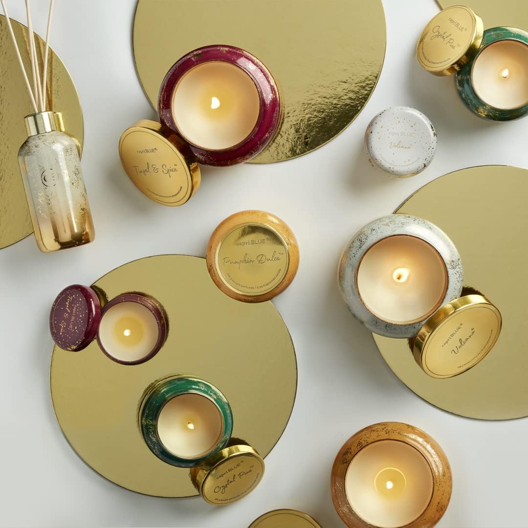 Capri Blue Glimmer Jar Candles - Luxury Holiday Scented Candles for Home - Long Lasting Soy Wax Blend - Scented Holiday & Home Decor - Volcano Signature Jar (19 oz)