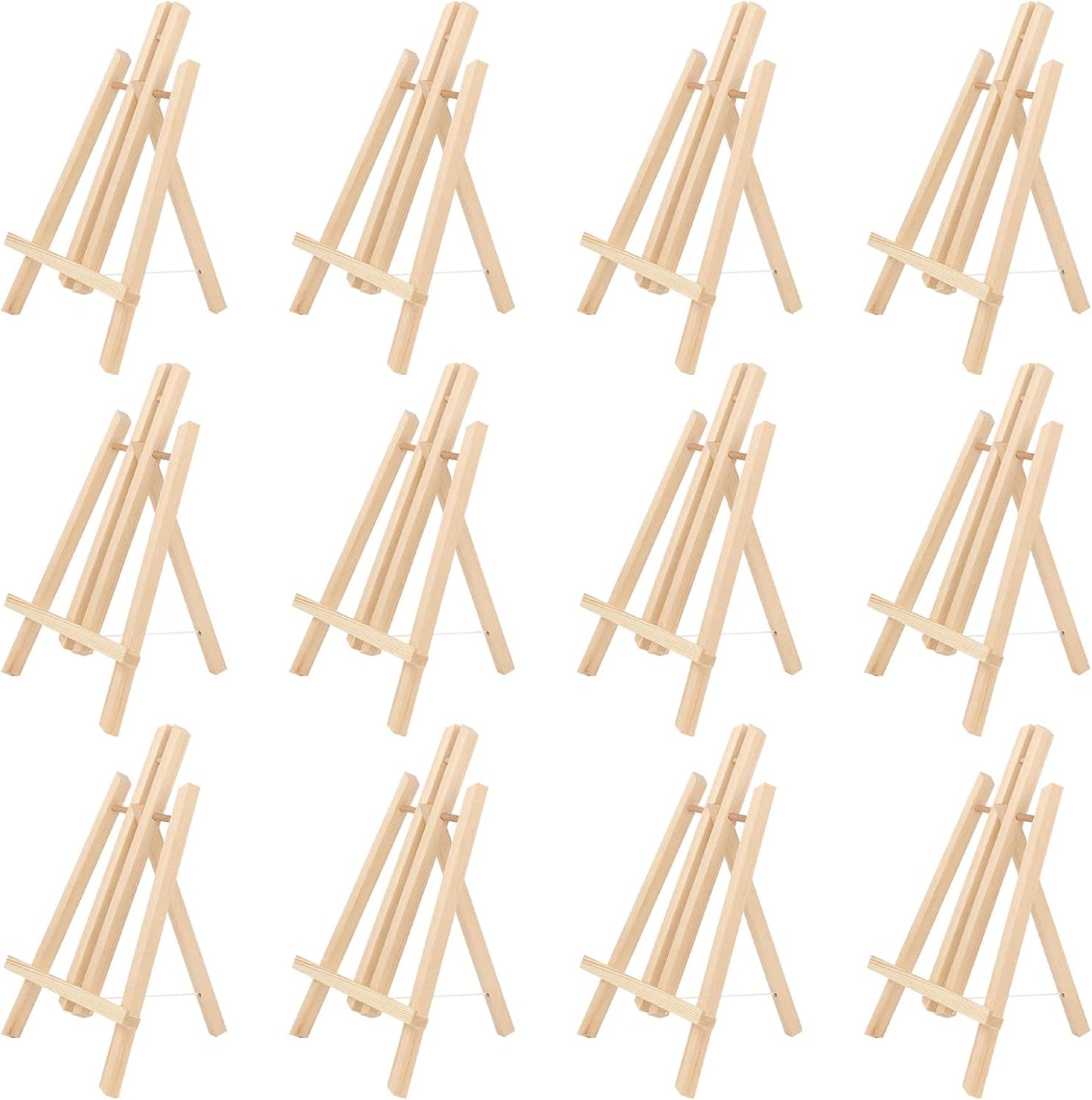 Kinlink 11.8 Inch Tall Wood Easels for Display Set of 12, Display Easel Tabletop, Painting Easel Stand for Artist Students