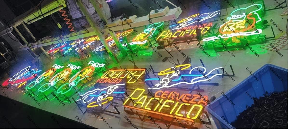 Neon Signs Compatible For Cerveza Pacifico Glass Neon Signs for Pub Hotel Cafe Man Cave Birthday Party Neon Light Art Wall Lights 24 X 20 Inches