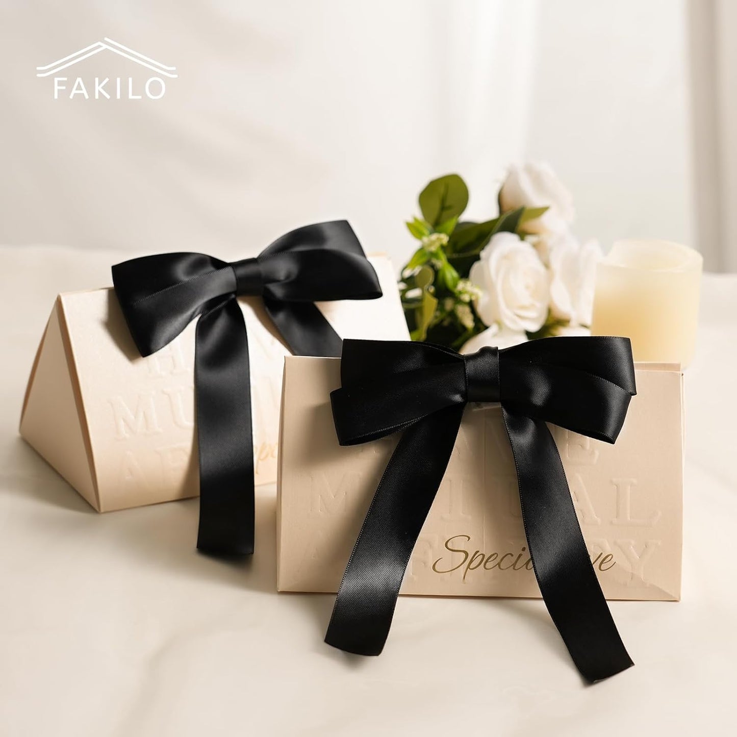 Black Bows for Gift Wrapping, 5'' X 7'' Large Satin Gift Bows for Birthday, Wedding, Party, 30 Pcs